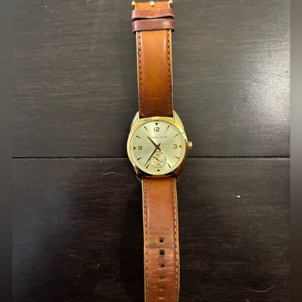 Michael Kors Watch with Tan Leather Strap
